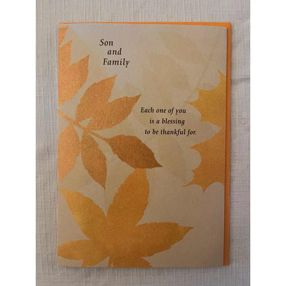 Hallmark Thanksgiving Greeting Cards Set 2 Funny Glenn McCoy & Son Family Foil